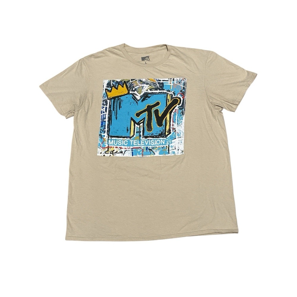 MTV Graffiti Graphic Logo 2022 T-Shirtโ 100% Cotton Size L RN 67585